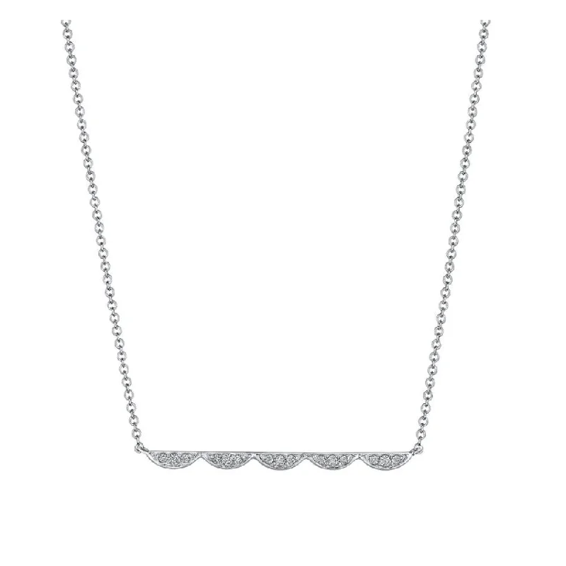 Woven link necklaces-Tacori Closed Crescent Diamond Necklace