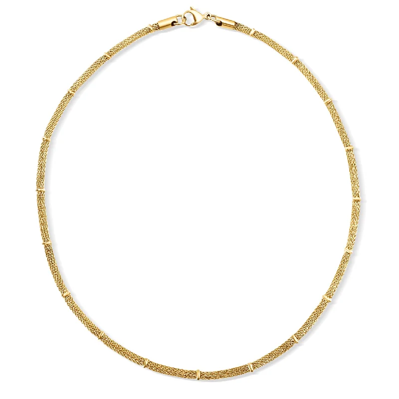 Half moon necklaces-Cosette Beaded Round Mesh Chain Necklace