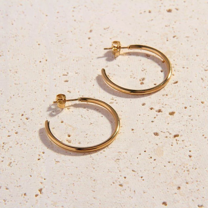 Smooth drop earrings-Classic Hoops