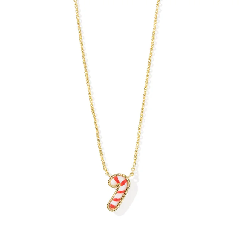 Oval drop necklaces-Kendra Scott Candy Cane Short Pendant Necklace