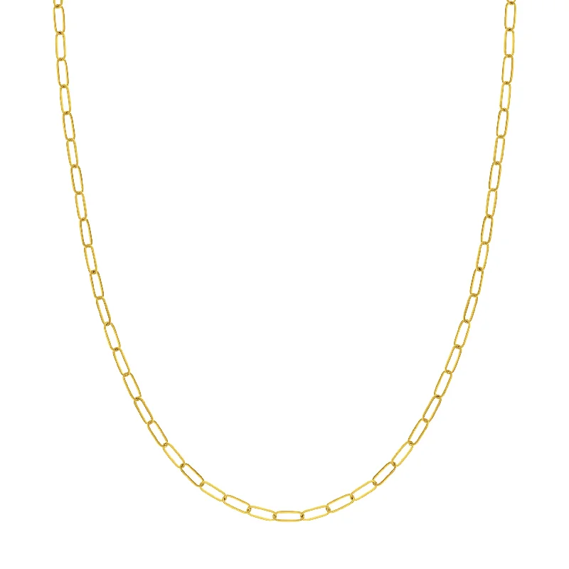 Subtle charm necklaces-14k Gold Paper Clip Chain Necklace