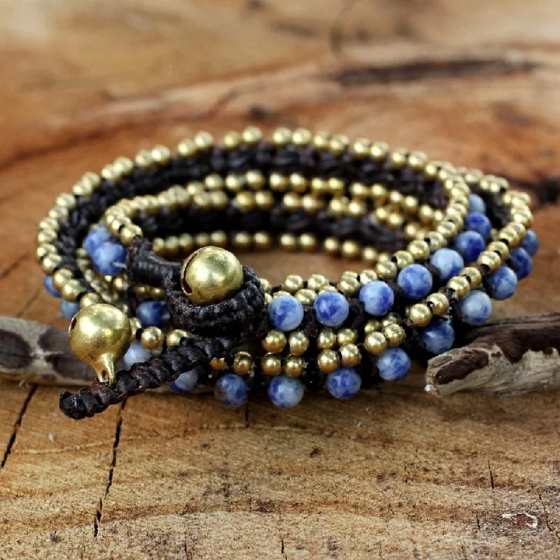 Crystal-twisted bangles-Brass Happiness Sodalite Bracelet (Thailand)