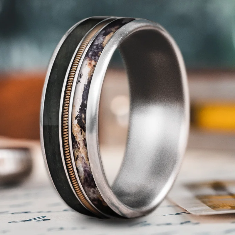 Oak grain rings-Custom Design - 3-Inlay Metal Center WgKTZDZ2JySemPCHk4HxZf28