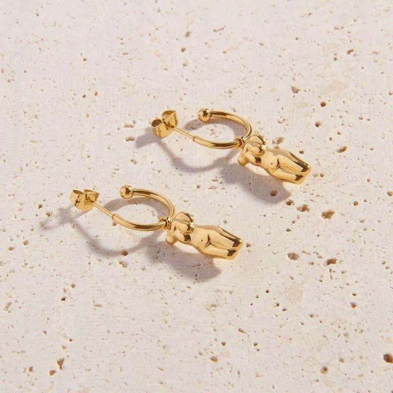 Lustrous gold earrings-Capulet Hoops