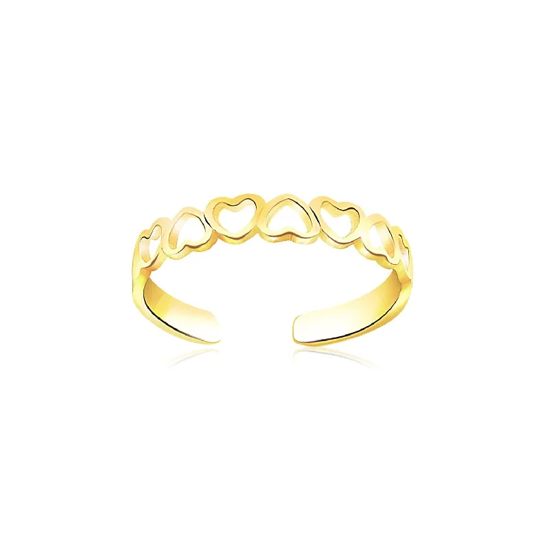 Heart stone engagement rings-14k Yellow Gold Heart Toe Ring