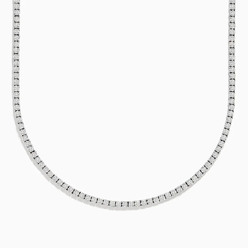 Light filigree necklaces-14K White Gold Diamond Necklace