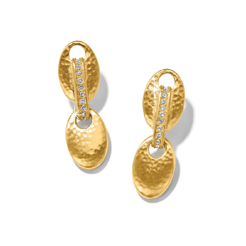 Raven feather earrings-Brighton | Meridian Gold Tone Orbit Post Drop Earrings