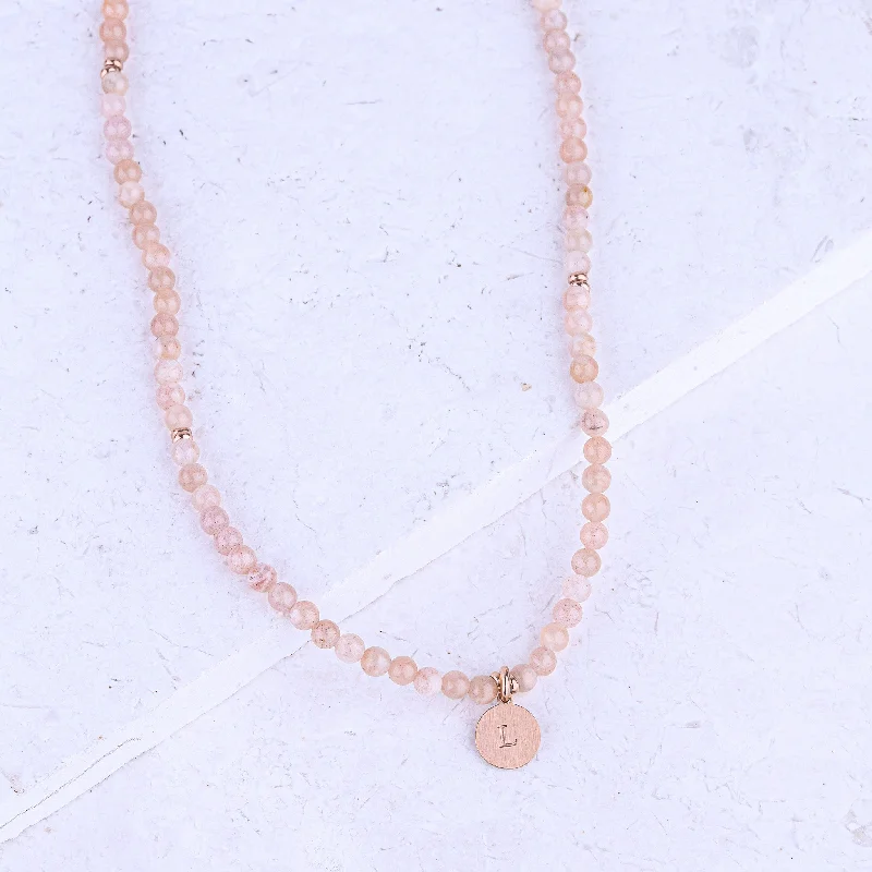 Quad birthstone necklaces-MICRO GEMSTONE NECKLACE - SUNSTONE