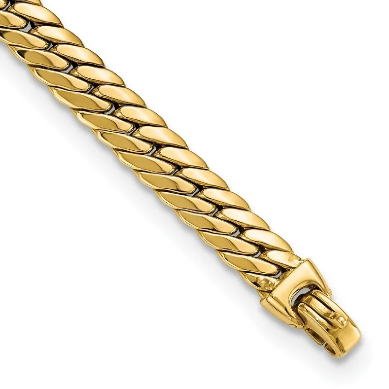 Woven thread bangles-Curata 14k Gold Large Snake Chain Bracelet 7.5 Inch