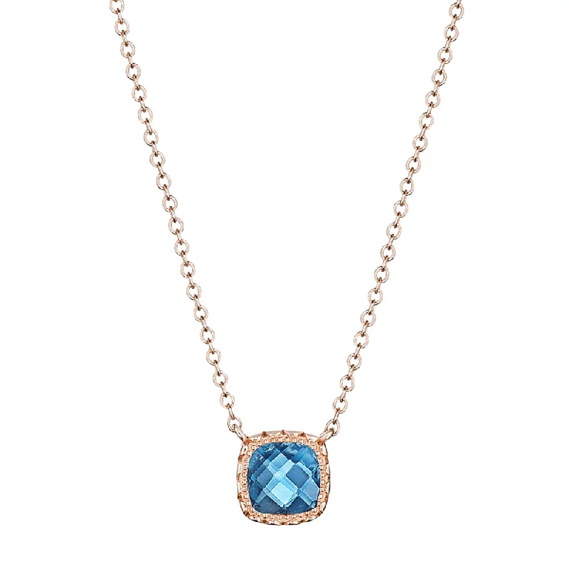 Subtle charm necklaces-Tacori Cushion London Blue Topaz Necklace