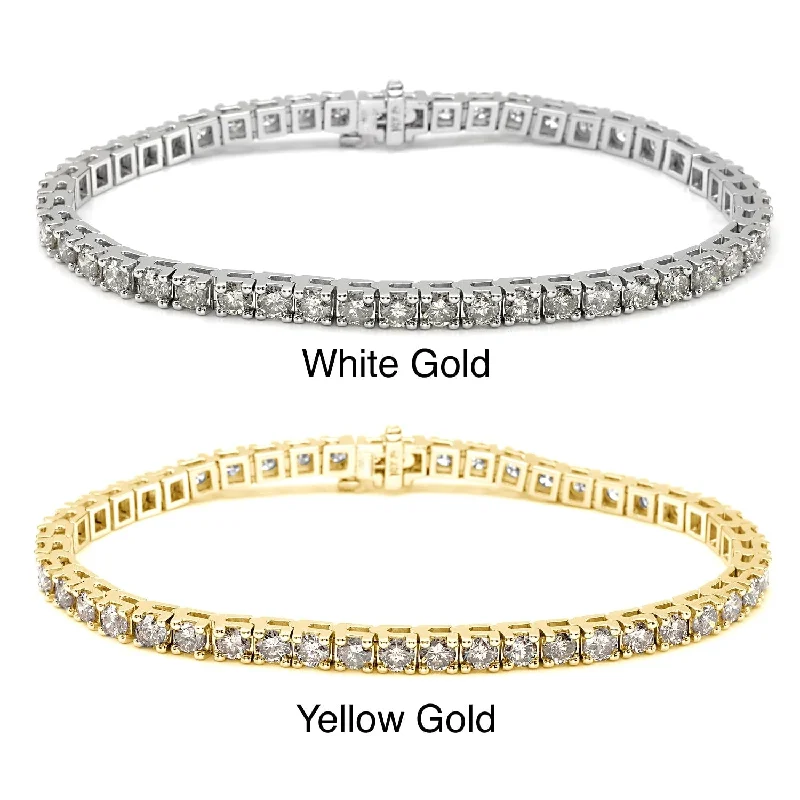 Tiny star bangles-14k Gold 6ct TDW Round Diamond Tennis Bracelet by Auriya (J-K, I1-I2)