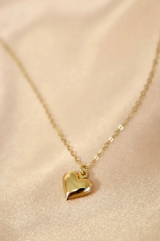 Curved pendant necklaces-EMORY HEART NECKLACE