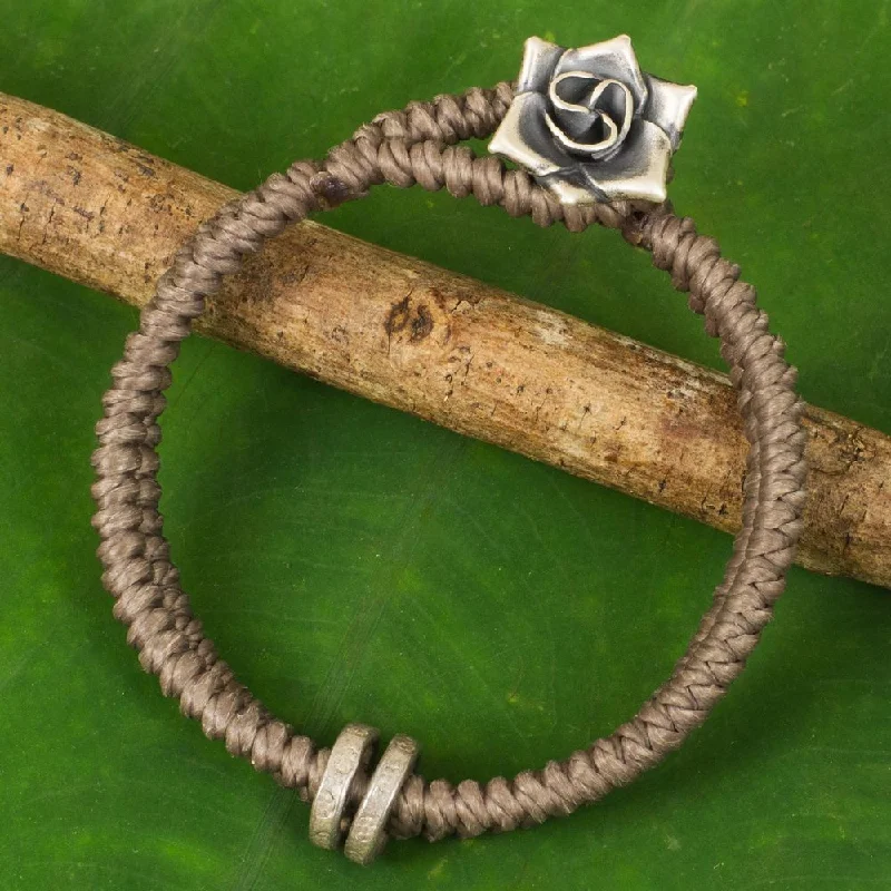 Dual-tone bangles-Handmade Silver 'Smokey Rose' Bracelet (Thailand)