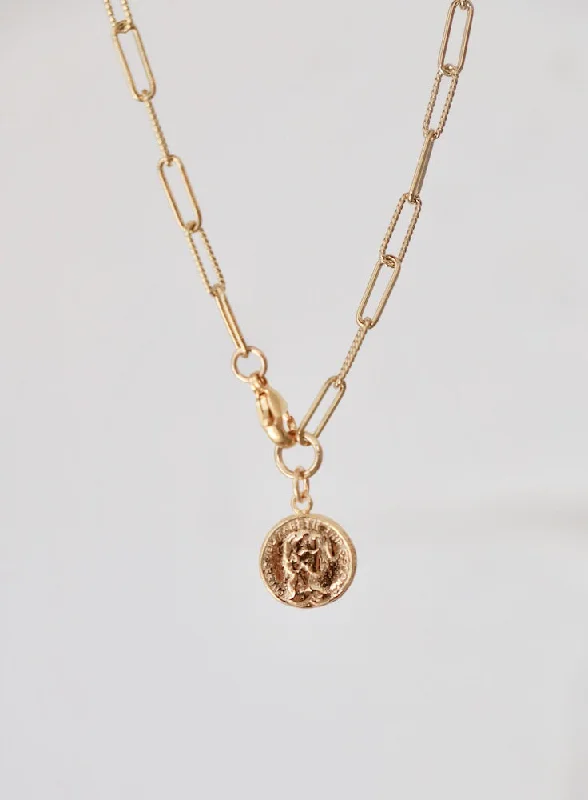 Tide wave necklaces-LORA COIN NECKLACE