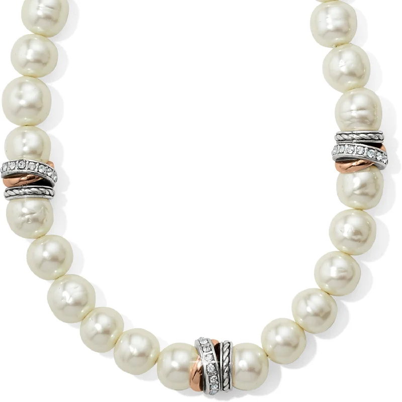 Subtle charm necklaces-Brighton Neptune's Rings White Pearl Short Necklace