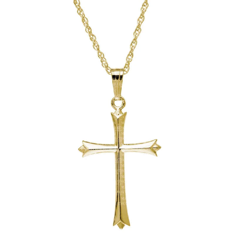 Polished name necklaces-14k Gold Cross Pendant Necklace