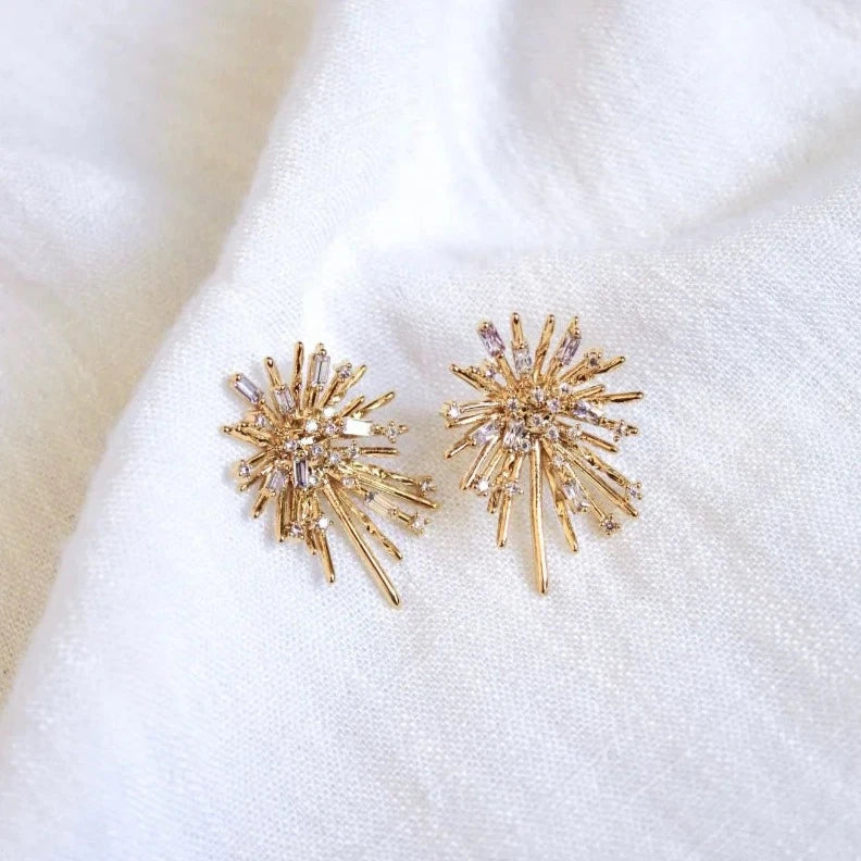 Subtle dangle earrings-Kinsey Designs | Harlem Gold Tone Post Earrings with CZ Crystal Accents