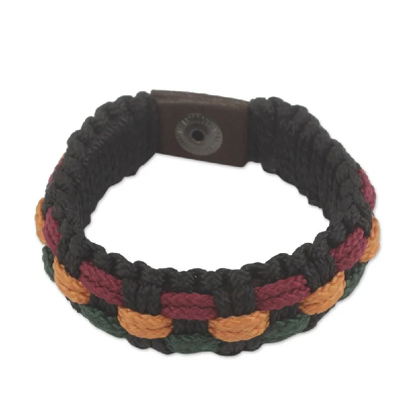 Stone stack bangles-Handmade Men's Recycled 'Genesis' Bracelet (Ghana)