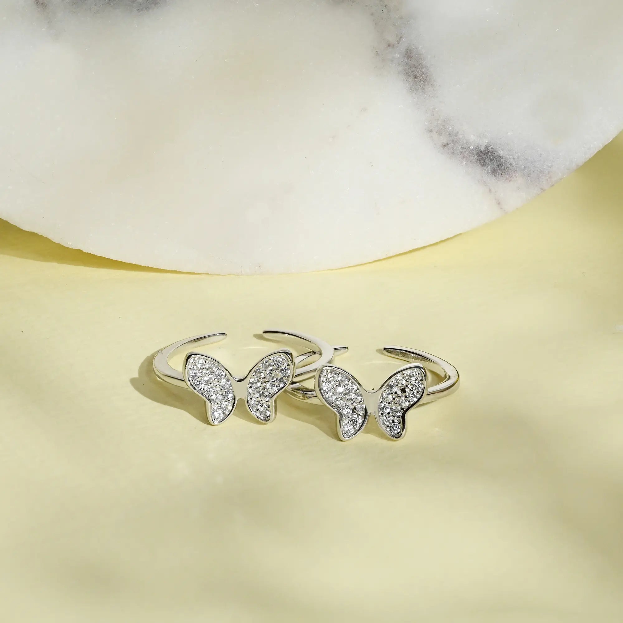 Endless knot engagement rings-Butterfly Toe Rings