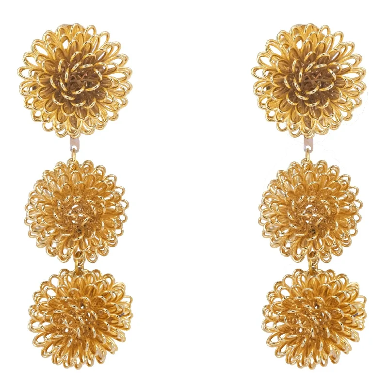 Topaz earrings-Pompom Sphere