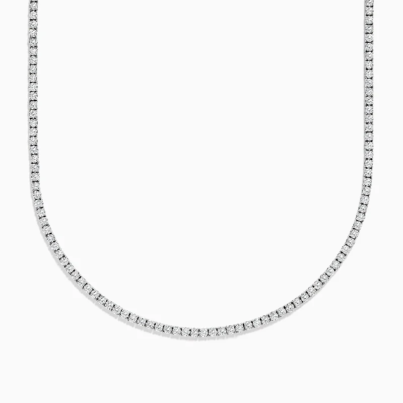 Haze glass necklaces-Pave Classica 14K White Gold Diamond Tennis Necklace 10.51 TCW