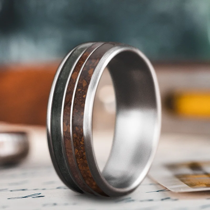 Wide band rings-Custom Design - 3-Inlay Narrow Center 9JIavLBtG6bY2ROTePFHc57P