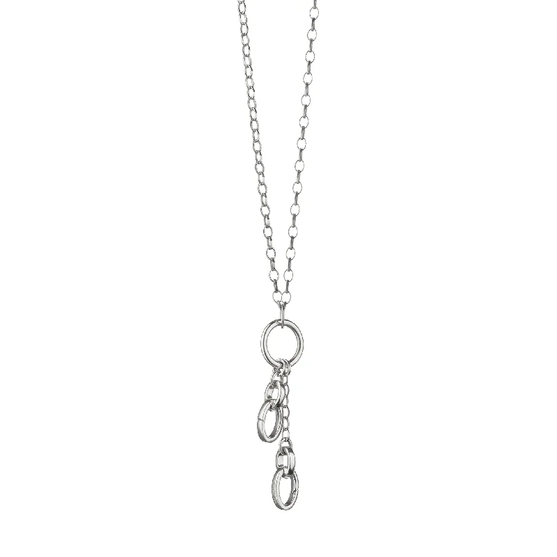 Aged silver necklaces-18" "Design Your Own" Short Charm Chain Necklace, 2 Charm Stations