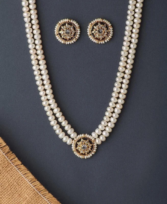 Chic art necklaces-Beautiful Real Pearl Necklace Set