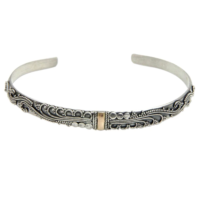 Pure link bangles-Handmade Sterling Silver 'Nature's Muse' Bracelet (Indonesia)