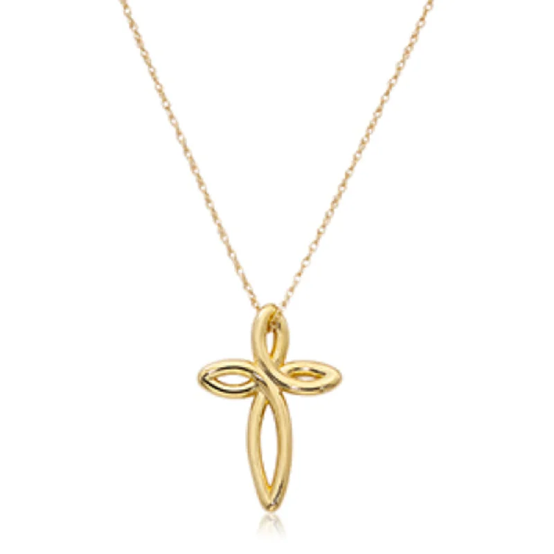 Square shape necklaces-14k Gold Open Cross Pendant Necklace