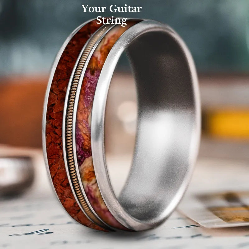 Flow style rings-Custom Design - 3-Inlay Metal Center Ring MMmHwx-RwMtE20Sy4NvhZ75C