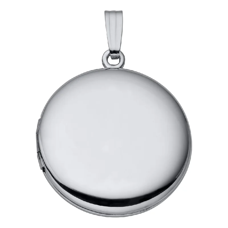 Firm clasp necklaces-Sterling Silver Round Polished Locket Necklace 20"