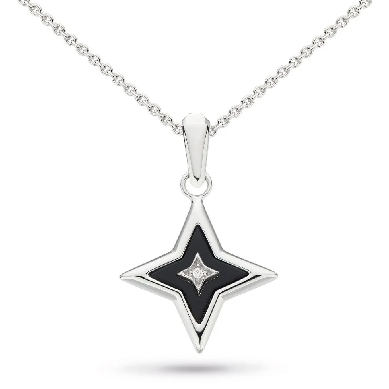 Sapphire gem necklaces-Kit Heath Céleste Astoria Glitz Petite Onyx Star Necklace