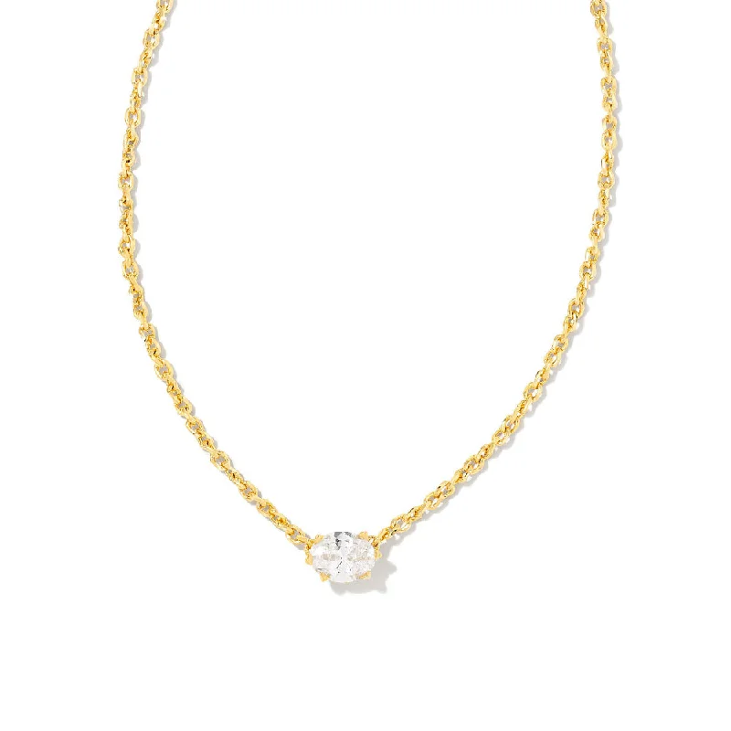 Thick chain necklaces-Kendra Scott Cailin Gold Crystal Pendant Necklace