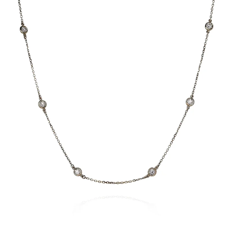 Raw braid necklaces-14k Yellow Gold Diamonds By The Yard 2.65mm Diamond Station Necklace