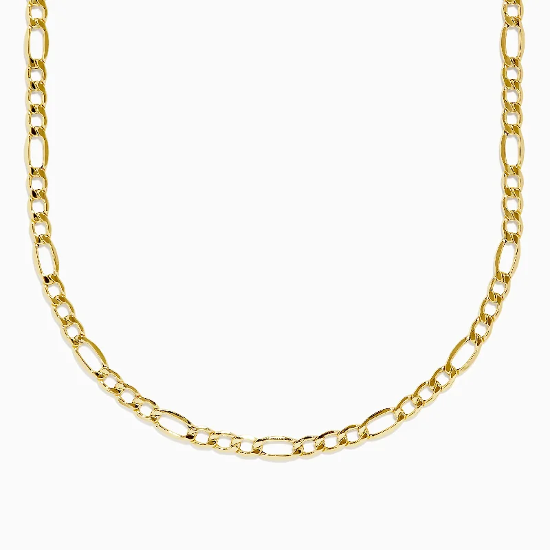 Coiled thread necklaces-14K Yellow Gold 20" Figaro Necklace