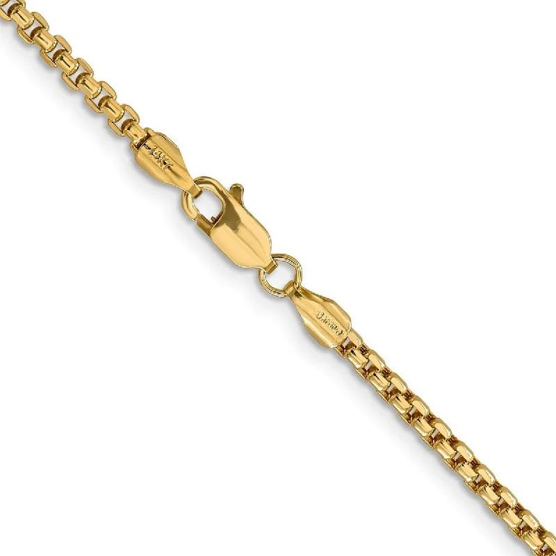 Ruby bead bangles-Curata 14k 2.45mm Hollow Round Box Chain Bracelet