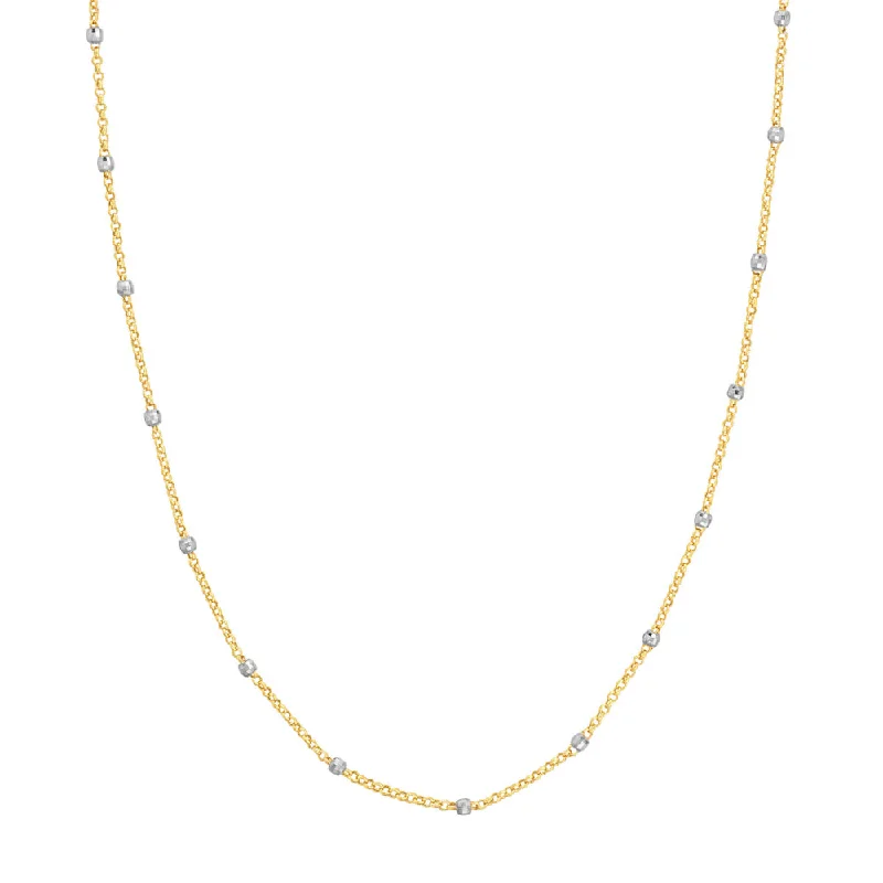 Bright druzy necklaces-14k Two-Tone Disco Bead Chain Necklace