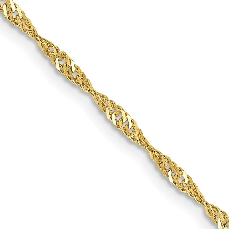 Thai tile bangles-Curata 10k Yellow Gold Solid Polished Lobster Claw Closure 1.7mm Singapore Chain Bracelet - 7 Inch - Lobster Claw