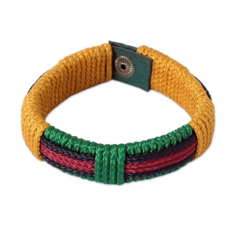 Crystal-twisted bangles-Handcrafted Men's Recycled Paper 'Colors of Africa' Bracelet (Ghana)