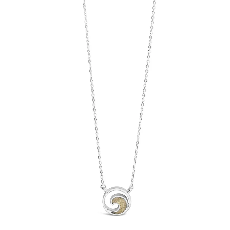 Tribal coin necklaces-Dune Jewelry Sterling Silver Delicate Dune Wave Necklace