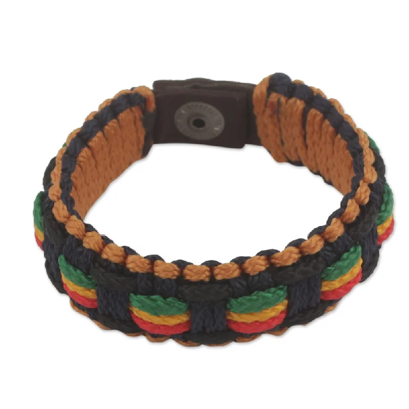 Flax cord bangles-Handmade Good Vibes Cord Bracelet (Ghana)