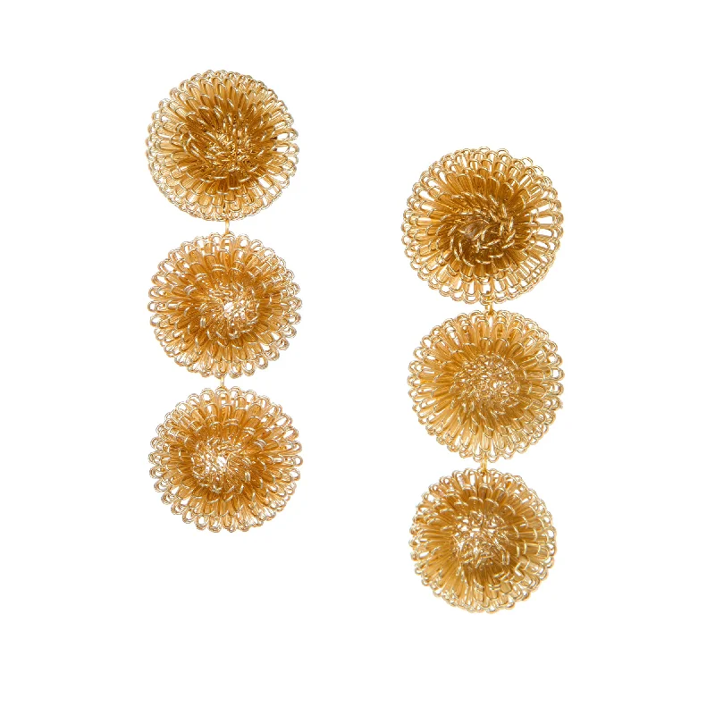 Petal pattern earrings-Pompom Earrings