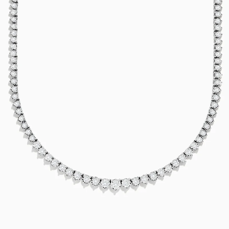 Raw braid necklaces-14K White Gold Diamond Tennis Necklace 4.89 TCW