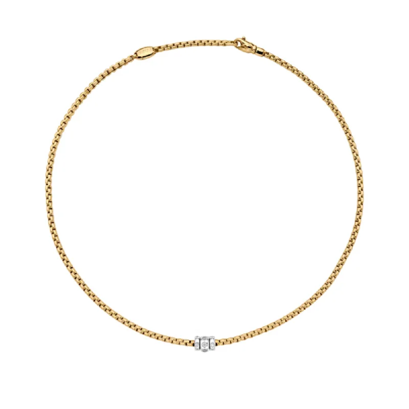 Solid collar necklaces-Fope 18k Two-Tone Eka Diamond Necklace