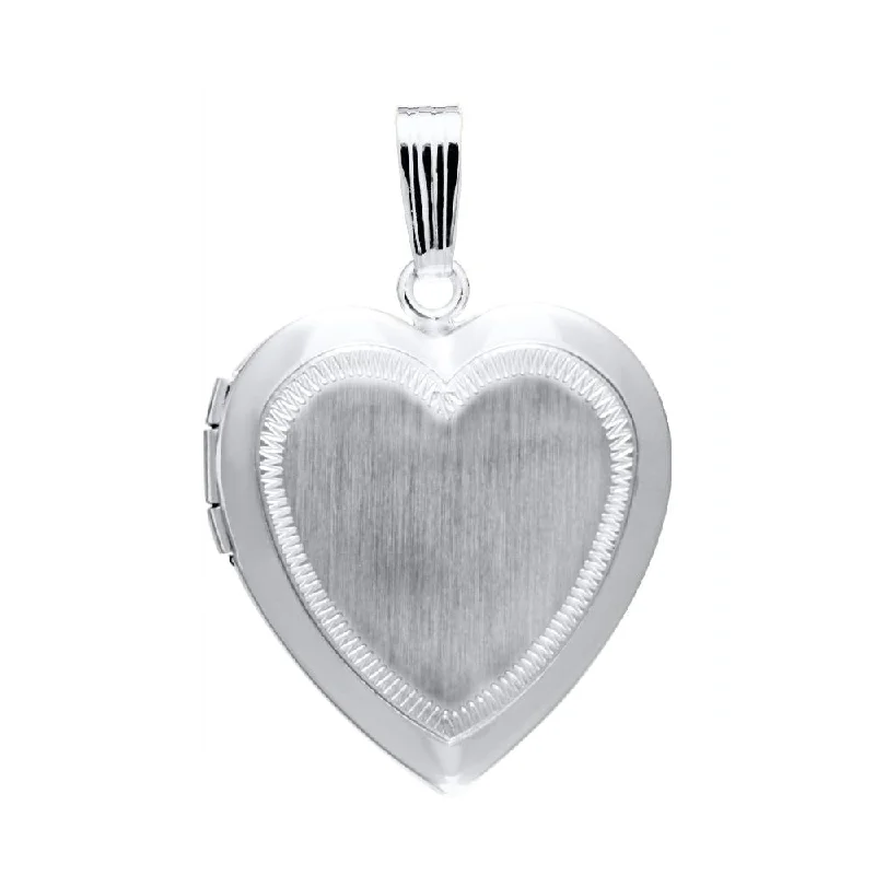 Sharp-line necklaces-Sterling Silver Heart Locket Necklace 18"