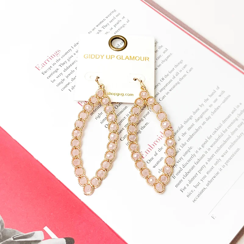 High shine earrings-Light Pink Mirage Ellipse Earrings