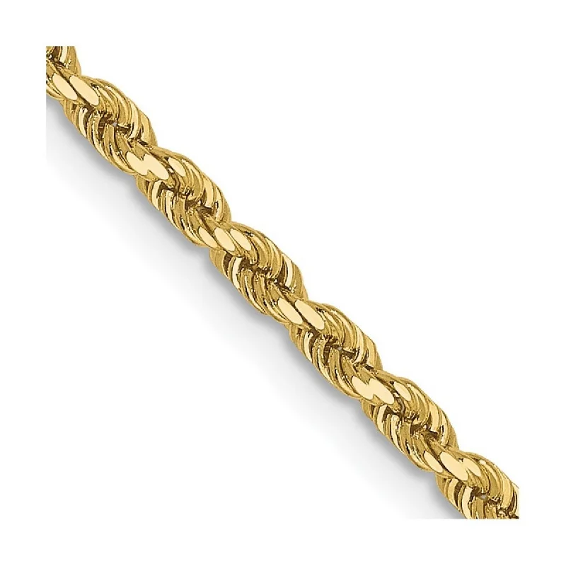 Wide chain bangles-Curata 10k Yellow Gold Solid Polished Lobster Claw Closure Valu plus 1.75mm Sparkle Cut Chain Bracelet