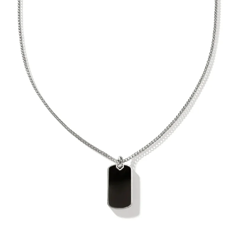 High gloss necklaces-John Hardy ID Black Onyx Dog Tag Necklace