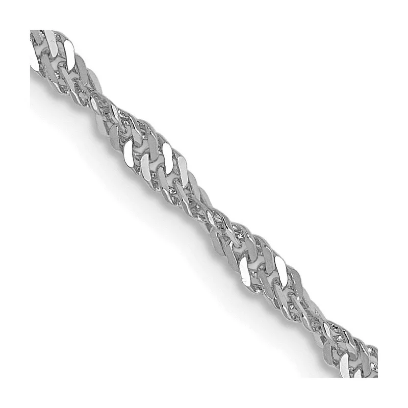 Tiny dot bangles-Curata 14k White Gold 1.9mm Singapore Chain Bracelet